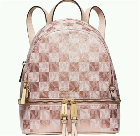 rose gold michael kors women'|Michael Kors rose gold backpack.